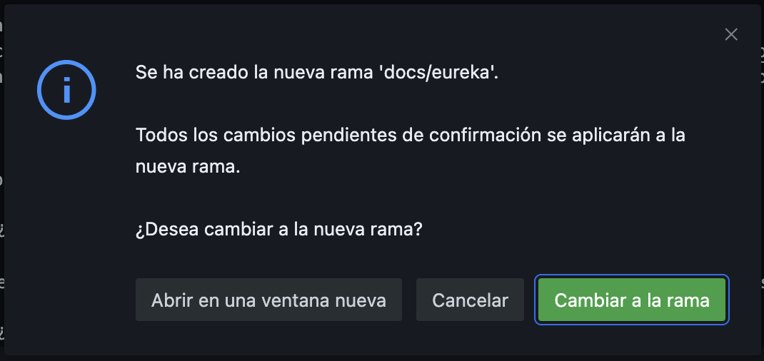 Confirmación de cambio de rama