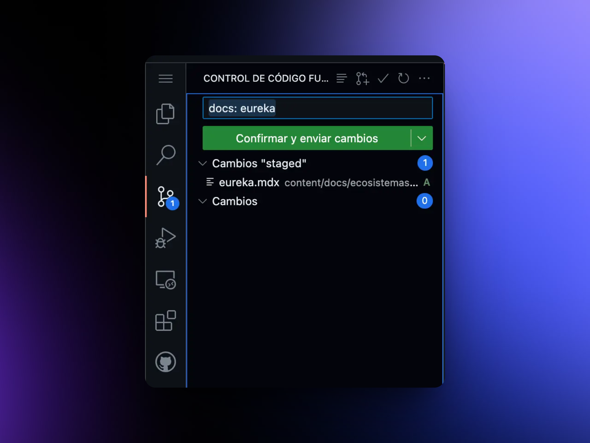 Mensaje de commit
